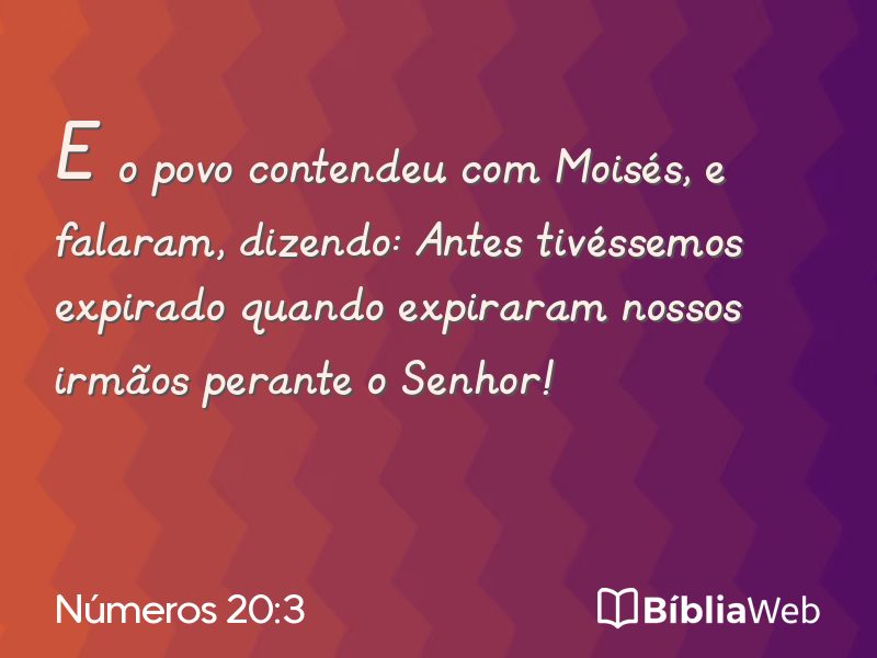 Números 20:3 em imagem para compartilhar