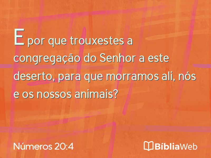 Números 20:4 em imagem para compartilhar