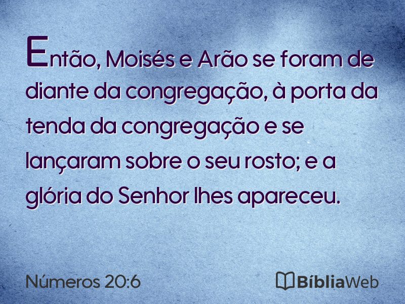 Números 20:6 em imagem para compartilhar