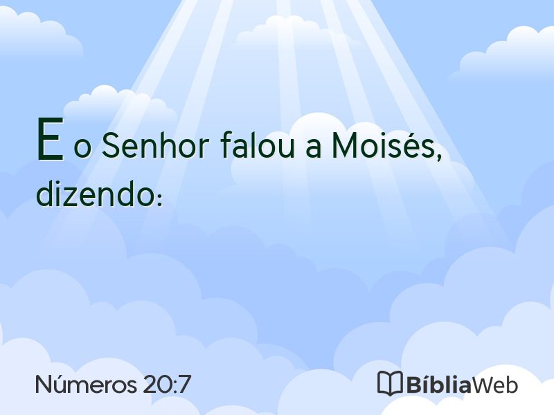 Números 20:7 em imagem para compartilhar