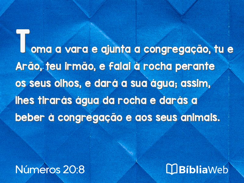 Números 20:8 em imagem para compartilhar