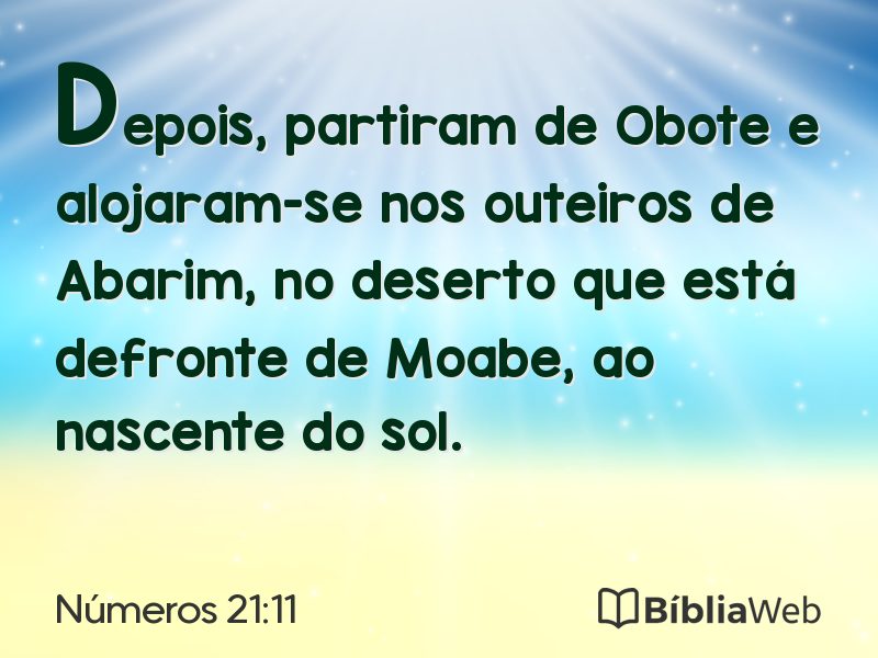 Números 21:11 em imagem para compartilhar