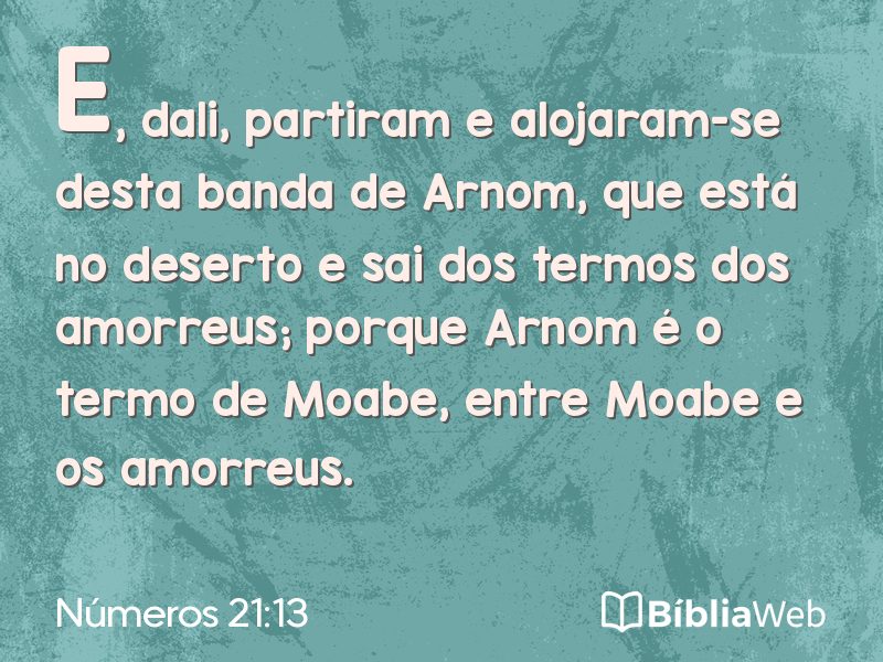 Números 21:13 em imagem para compartilhar