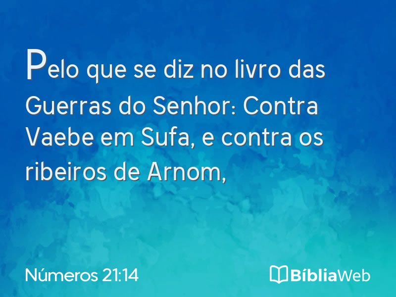 Números 21:14 em imagem para compartilhar