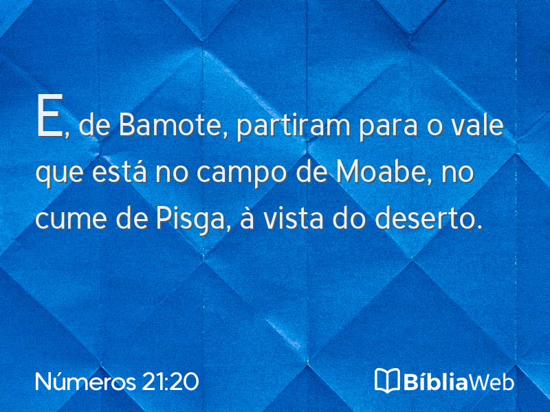 Números 21:20 em imagem para compartilhar