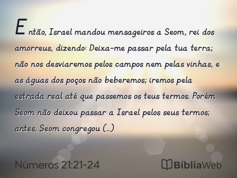 Números 21:21-24 em imagem para compartilhar