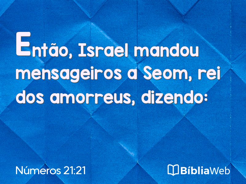 Números 21:21 em imagem para compartilhar