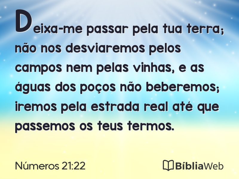 Números 21:22 em imagem para compartilhar