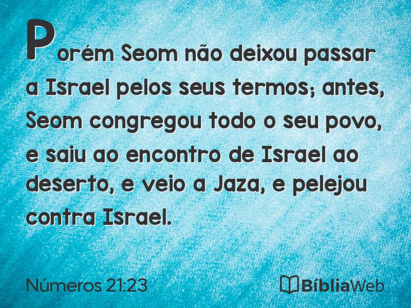 Números 21:23 em imagem para compartilhar