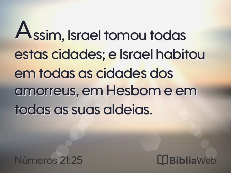 Números 21:25 em imagem para compartilhar