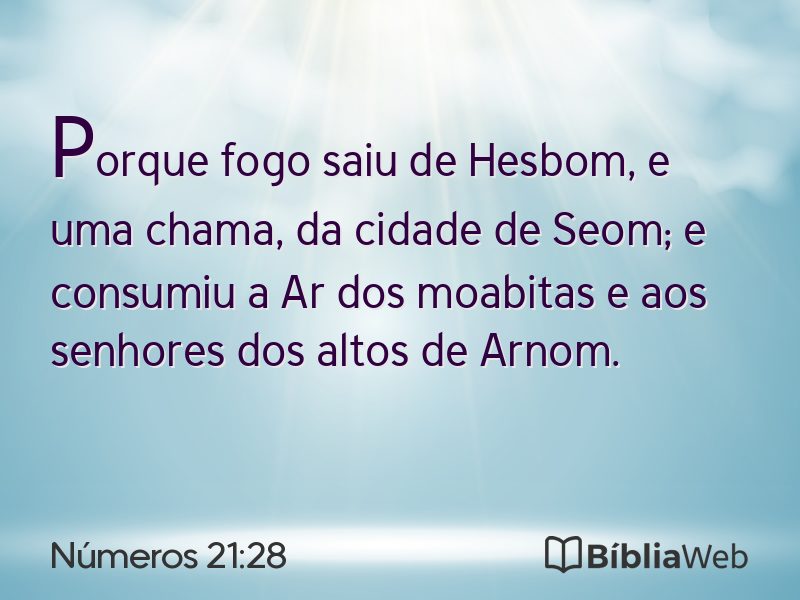 Números 21:28 em imagem para compartilhar