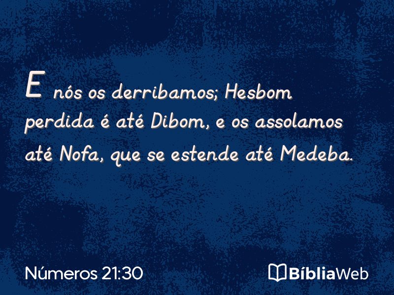 Números 21:30 em imagem para compartilhar