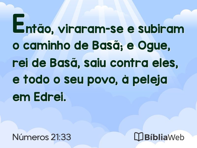 Números 21:33 em imagem para compartilhar