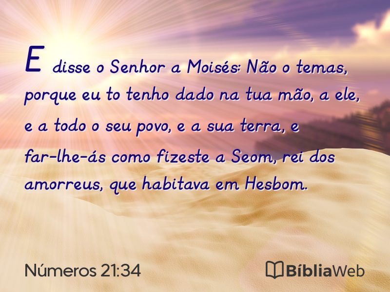 Números 21:34 em imagem para compartilhar