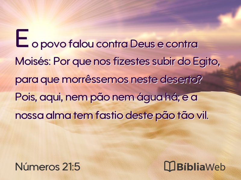 Números 21:5 em imagem para compartilhar