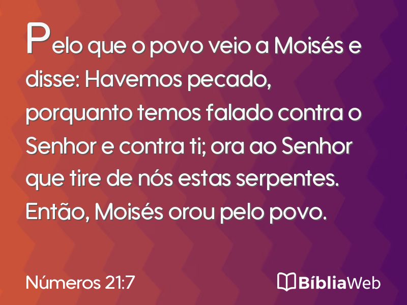 Números 21:7 em imagem para compartilhar
