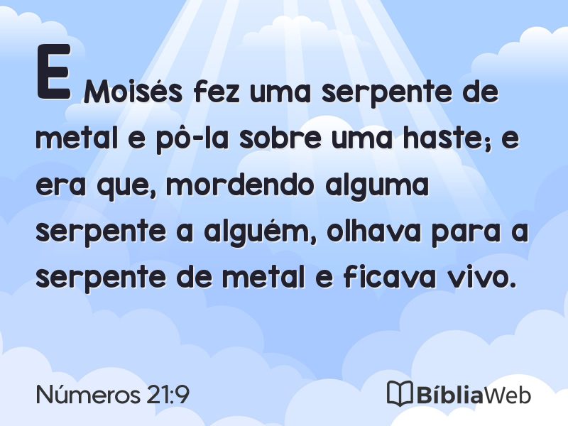 Números 21:9 em imagem para compartilhar