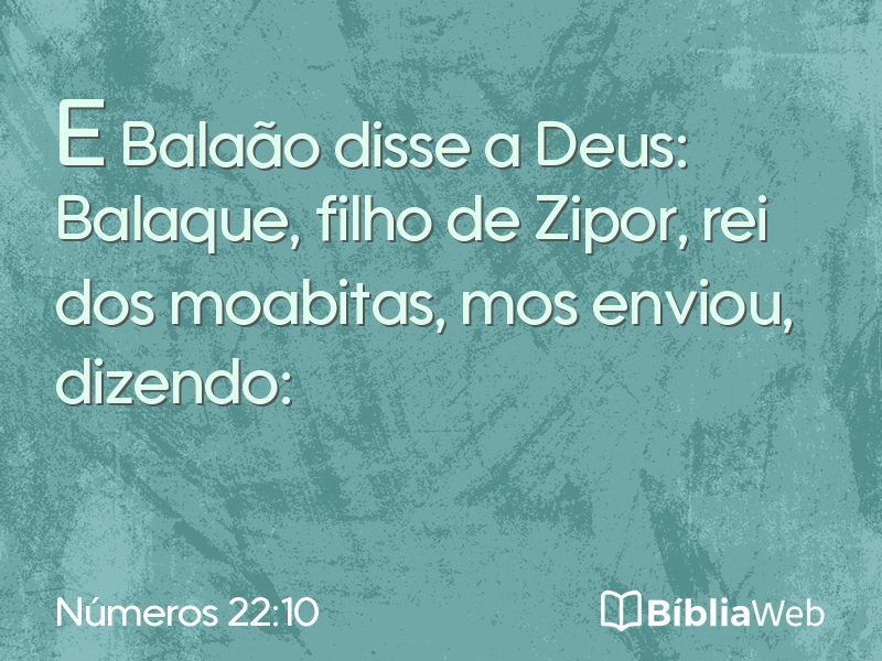 Números 22:10 em imagem para compartilhar