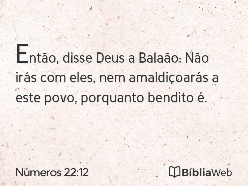 Números 22:12 em imagem para compartilhar