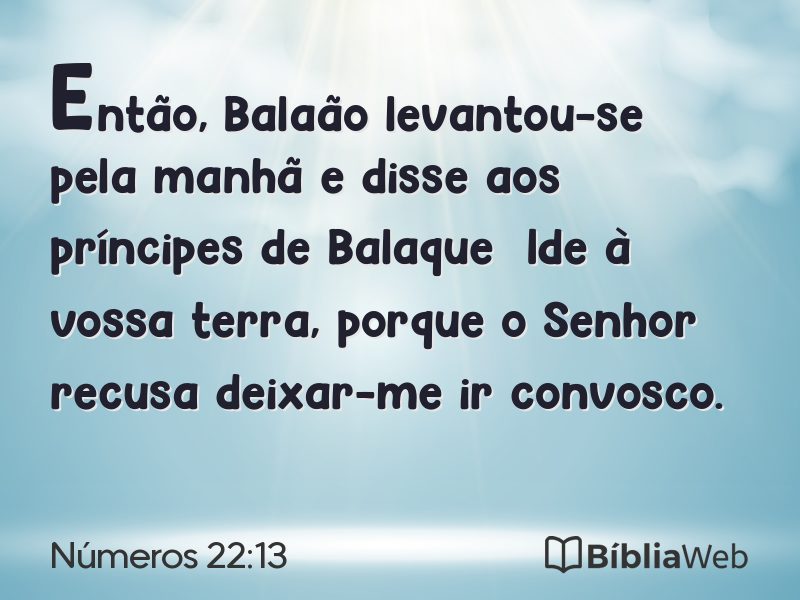 Números 22:13 em imagem para compartilhar