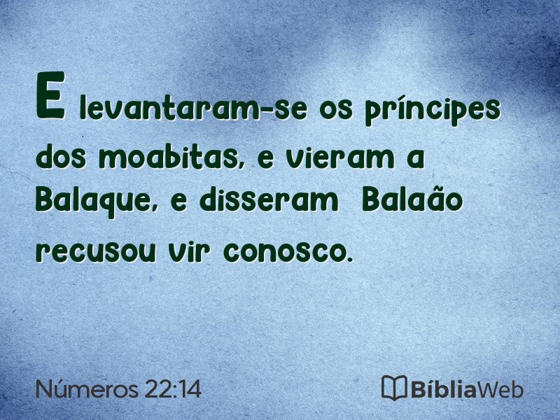 Números 22:14 em imagem para compartilhar
