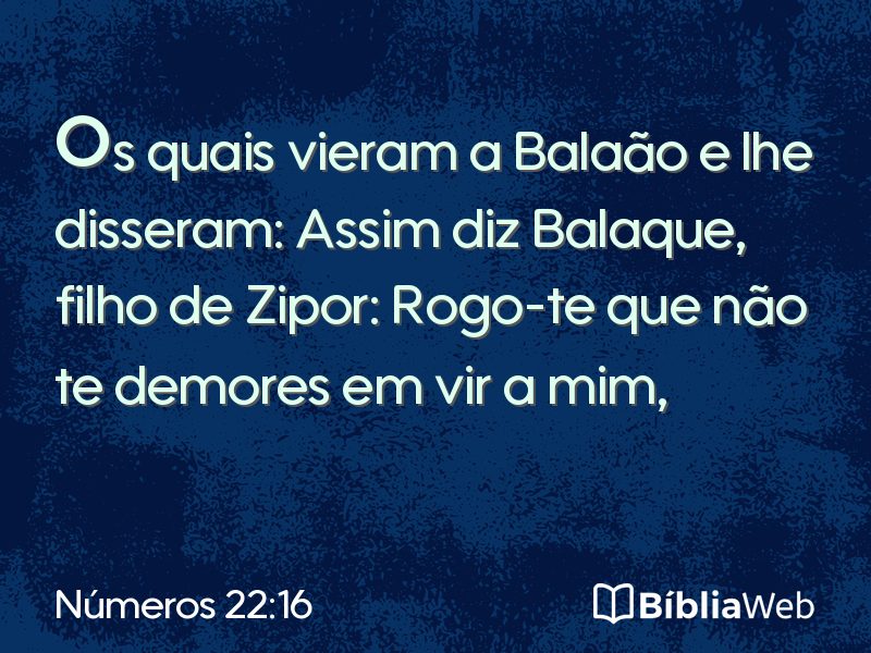 Números 22:16 em imagem para compartilhar