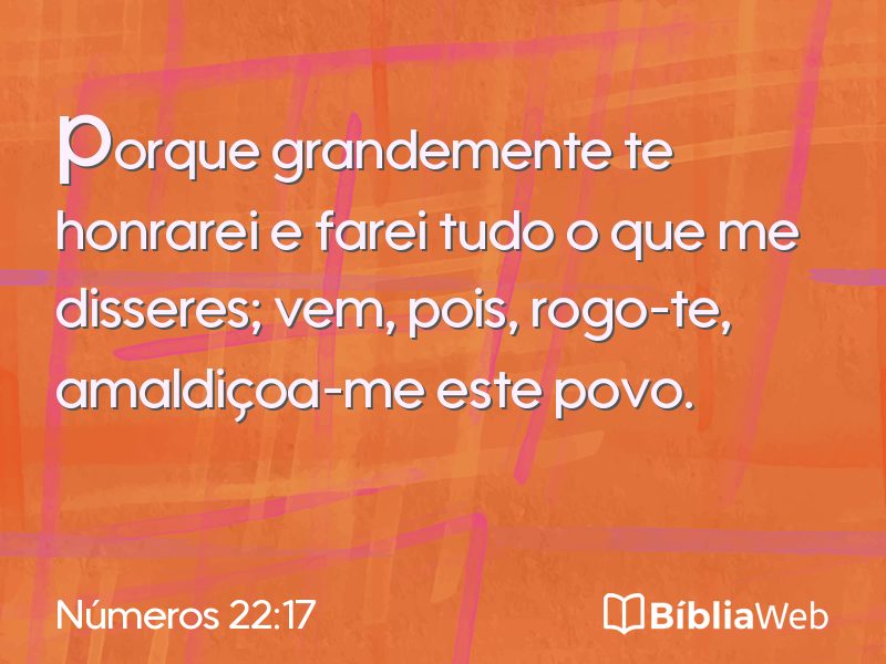 Números 22:17 em imagem para compartilhar
