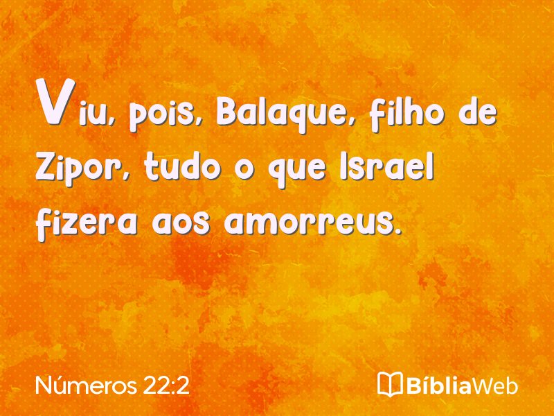 Números 22:2 em imagem para compartilhar