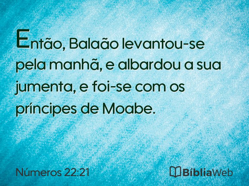 Números 22:21 em imagem para compartilhar