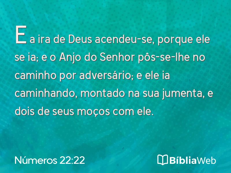 Números 22:22 em imagem para compartilhar