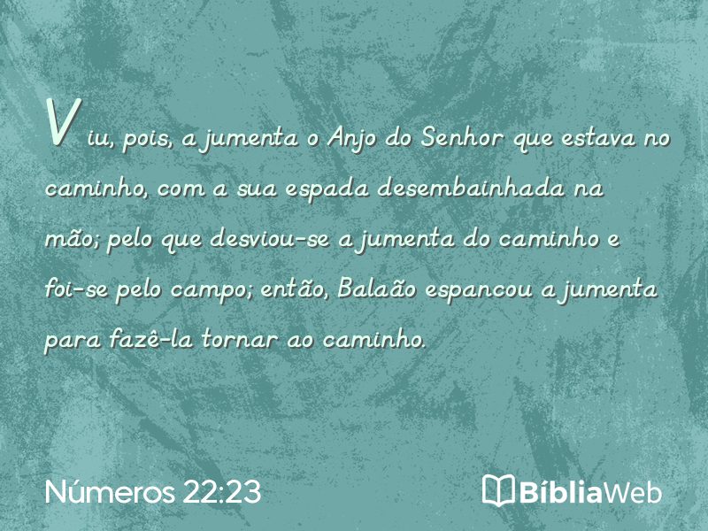 Números 22:23 em imagem para compartilhar
