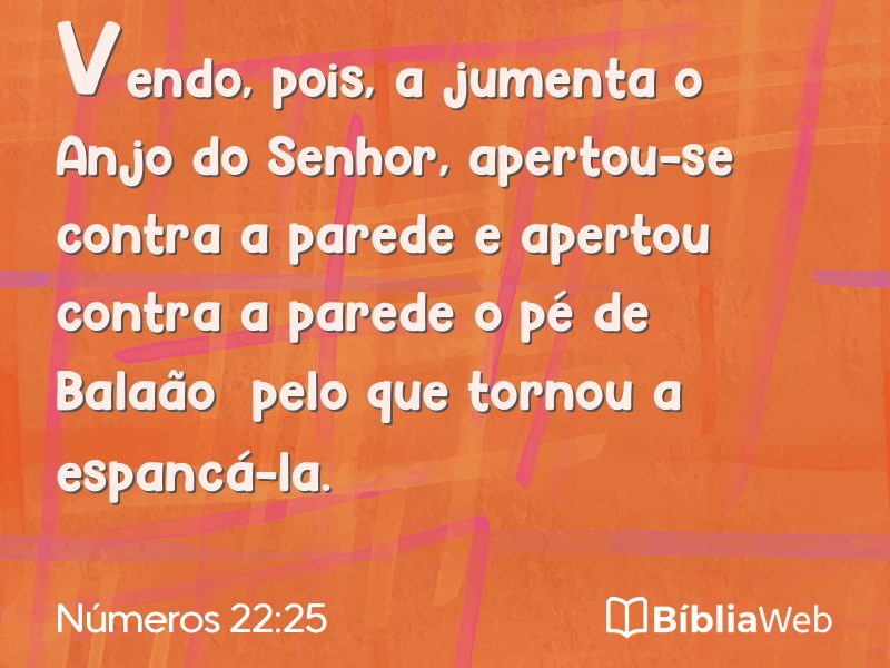 Números 22:25 em imagem para compartilhar