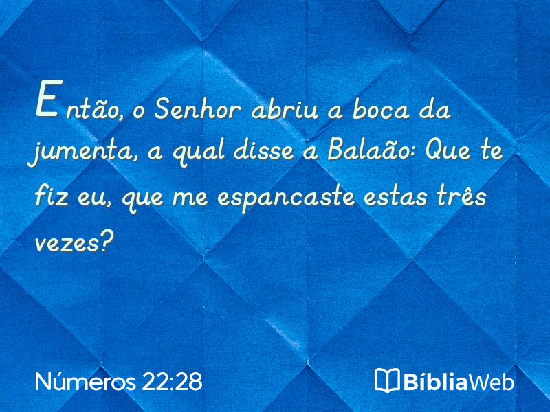 Números 22:28 em imagem para compartilhar