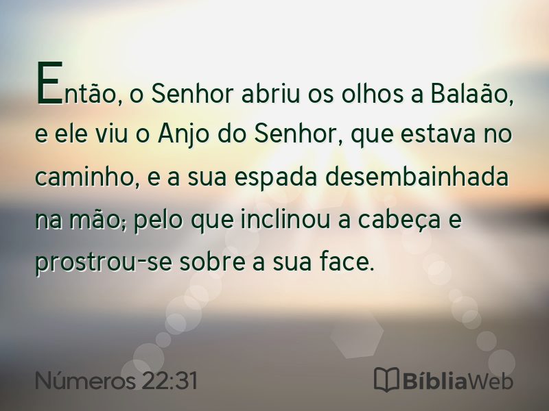 Números 22:31 em imagem para compartilhar