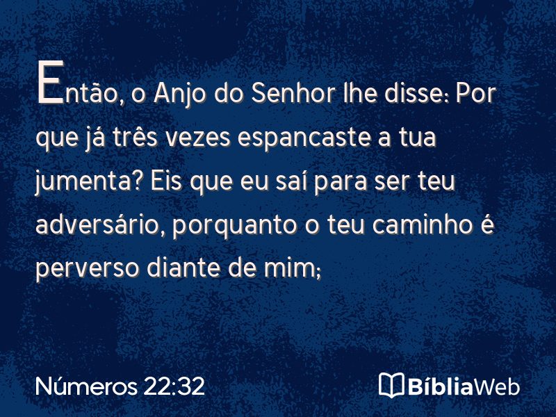 Números 22:32 em imagem para compartilhar