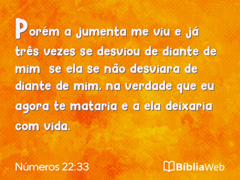 Números 22:33 em imagem para compartilhar