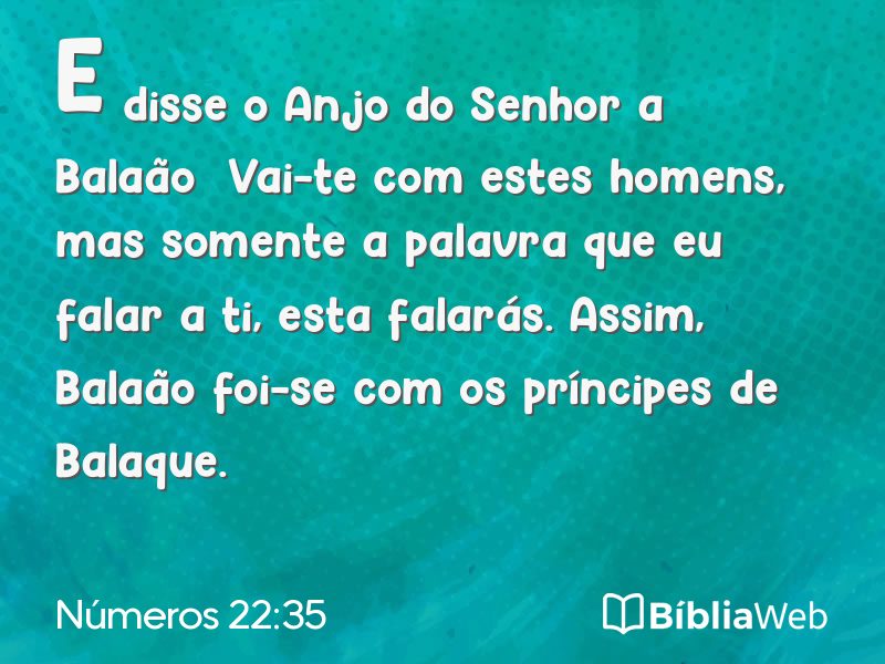 Números 22:35 em imagem para compartilhar