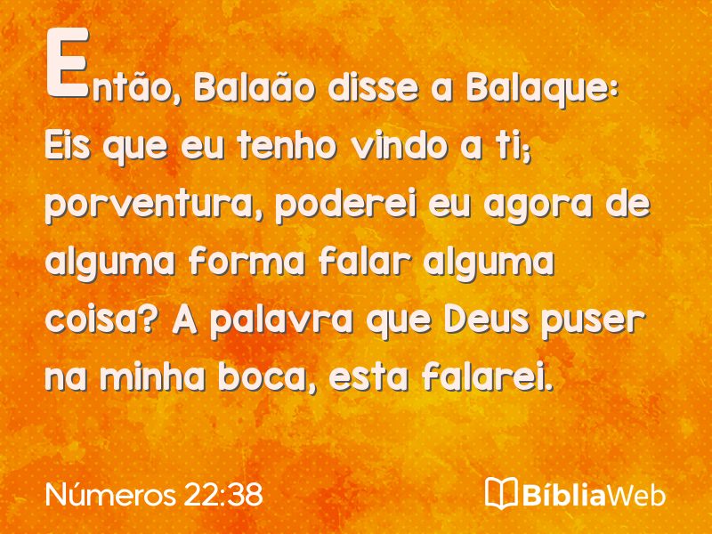 Números 22:38 em imagem para compartilhar
