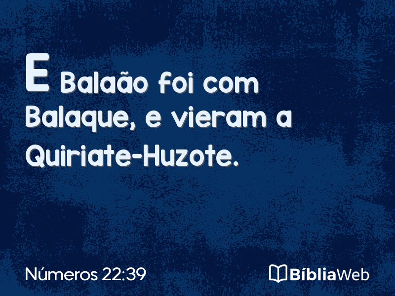 Números 22:39 em imagem para compartilhar
