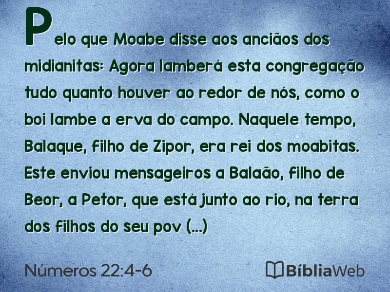 Números 22:4-6 em imagem para compartilhar