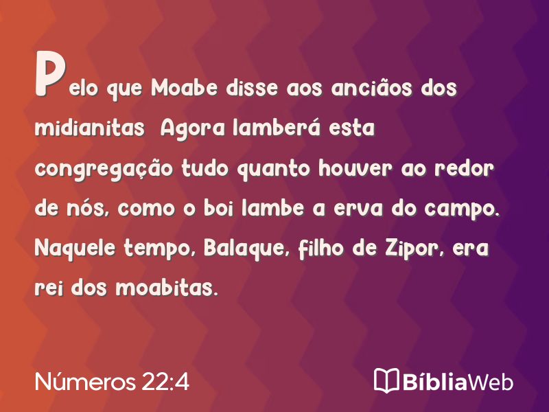 Números 22:4 em imagem para compartilhar