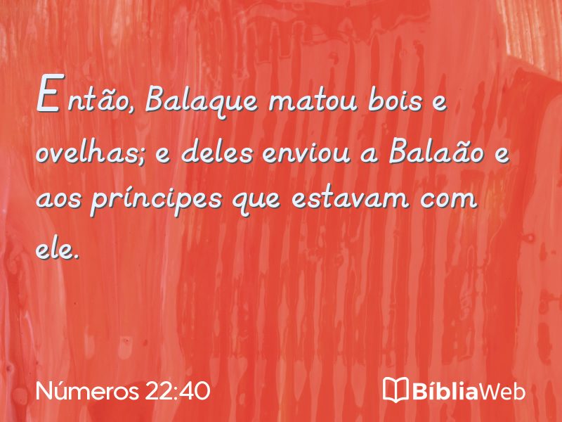Números 22:40 em imagem para compartilhar
