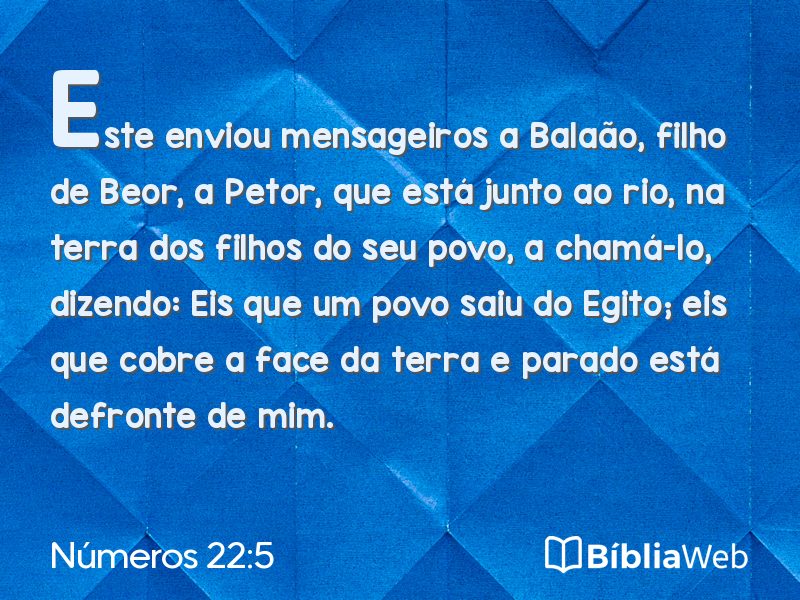 Números 22:5 em imagem para compartilhar