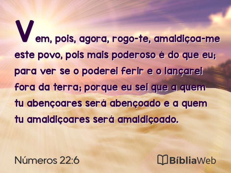 Números 22:6 em imagem para compartilhar