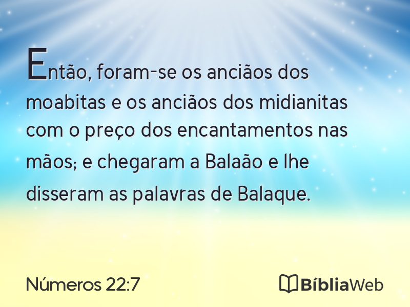 Números 22:7 em imagem para compartilhar