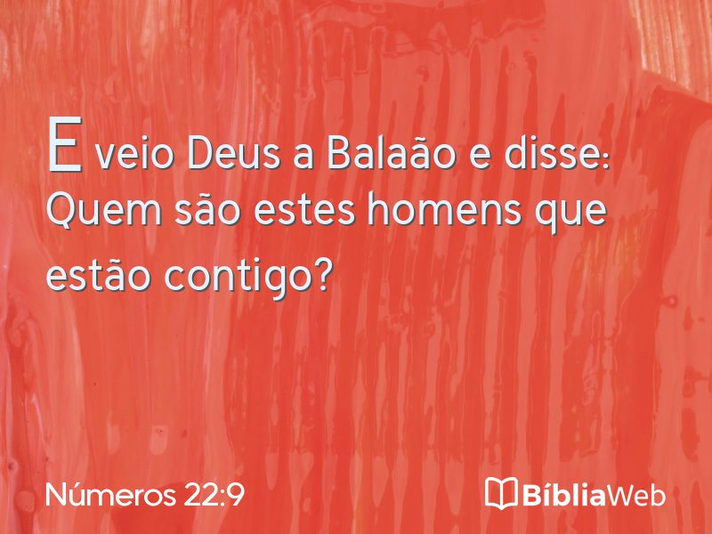 Números 22:9 em imagem para compartilhar