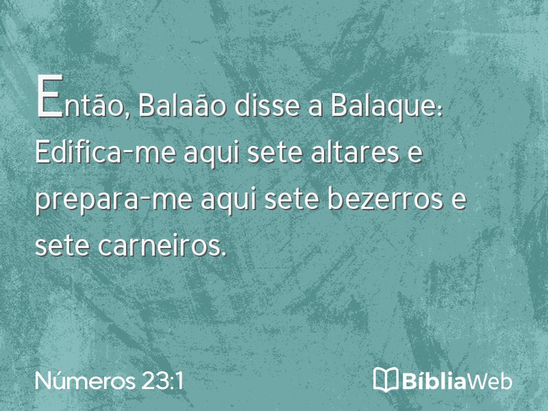 Números 23:1 em imagem para compartilhar