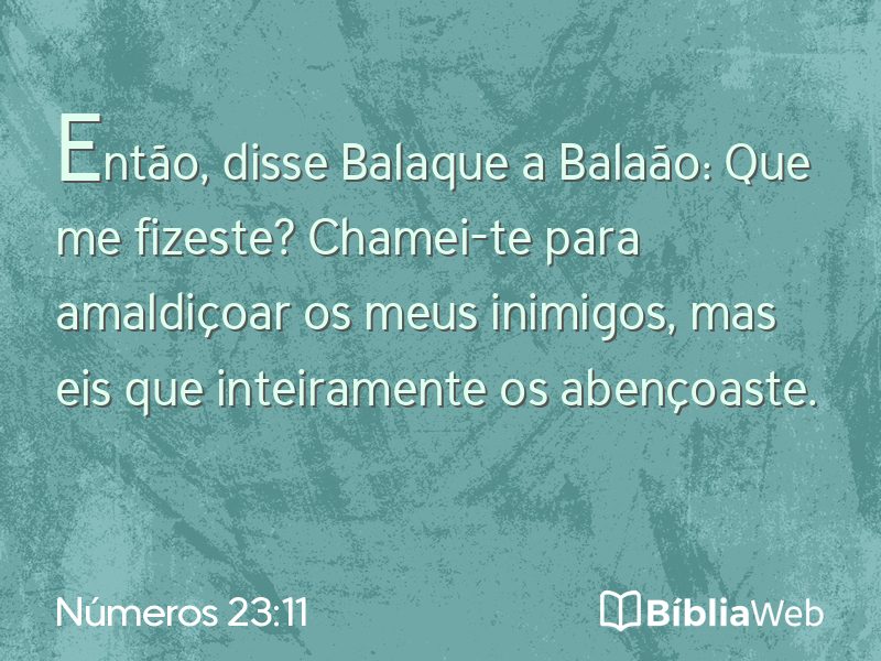 Números 23:11 em imagem para compartilhar
