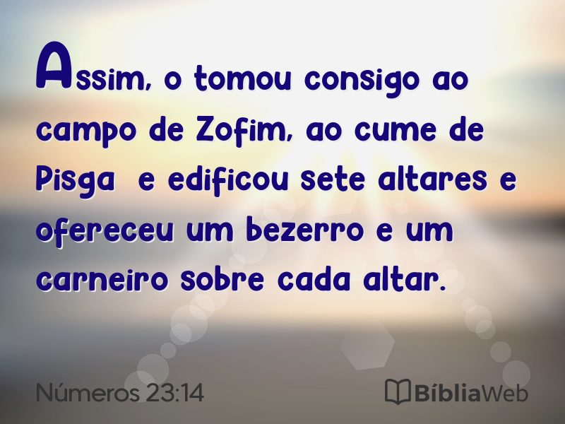 Números 23:14 em imagem para compartilhar