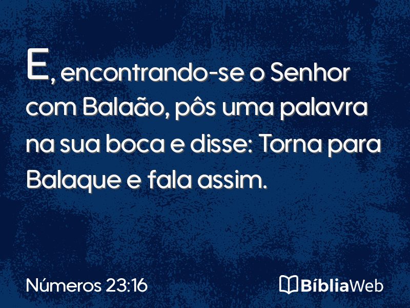 Números 23:16 em imagem para compartilhar